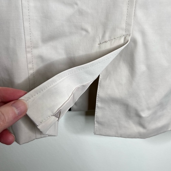 Izzy Cream Colored Double Breasted Jacket Peacoat Woman’s size Large Raincoat - Picture 4 of 13